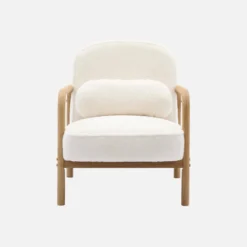 sweeek Poltrona scandinava arrotondata in legno di hevea