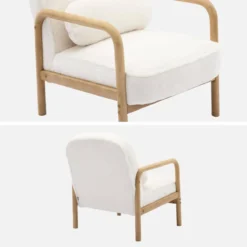 sweeek Poltrona scandinava arrotondata in legno di hevea