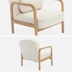 sweeek Poltrona scandinava curva in legno di hevea