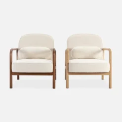 sweeek Poltrona scandinava curva in legno di hevea