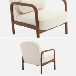 sweeek Poltrona scandinava in legno di hevea tinto noce