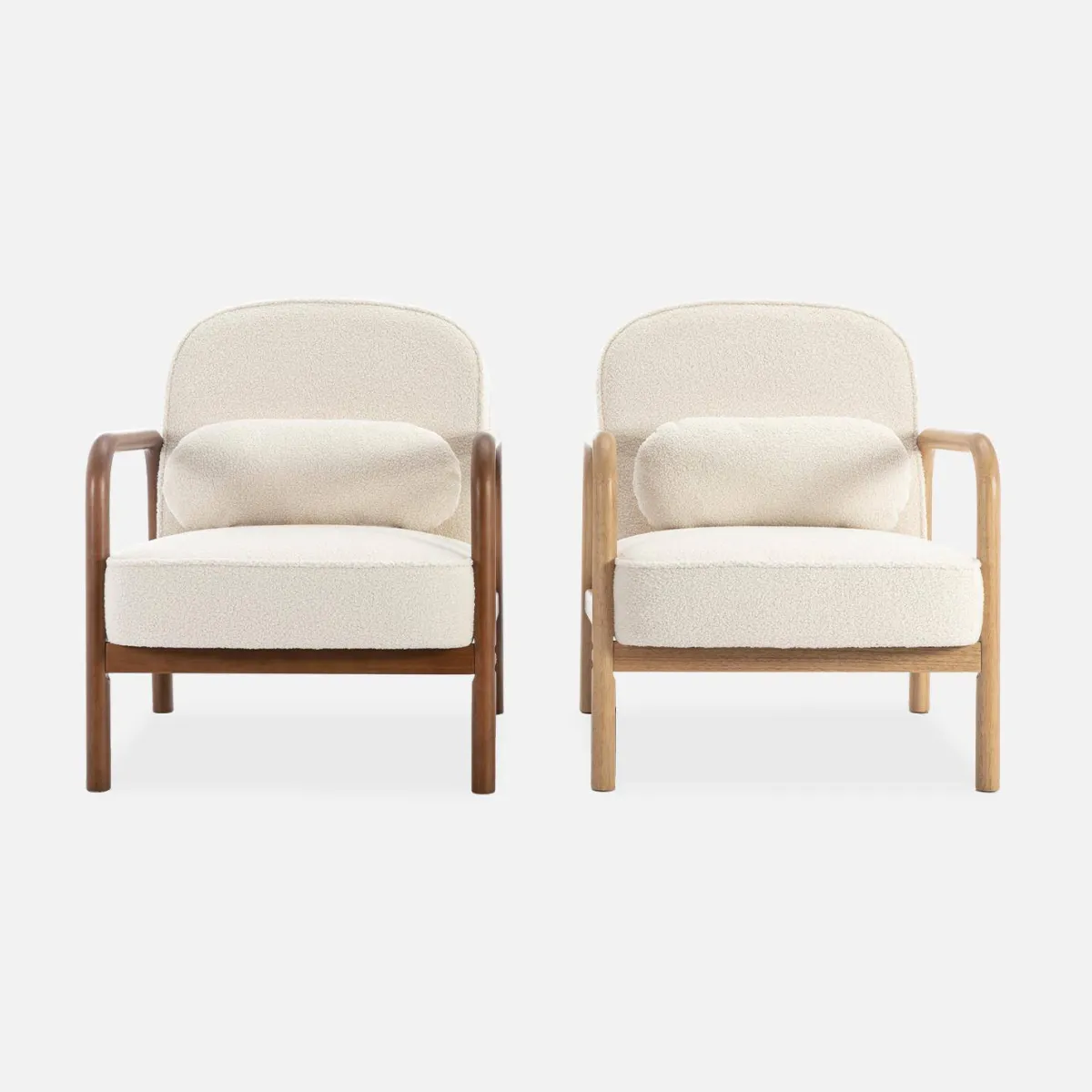 sweeek Poltrona scandinava in legno di hevea tinto noce
