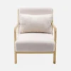sweeek Poltrona scandinava in legno e tessuto bouclé