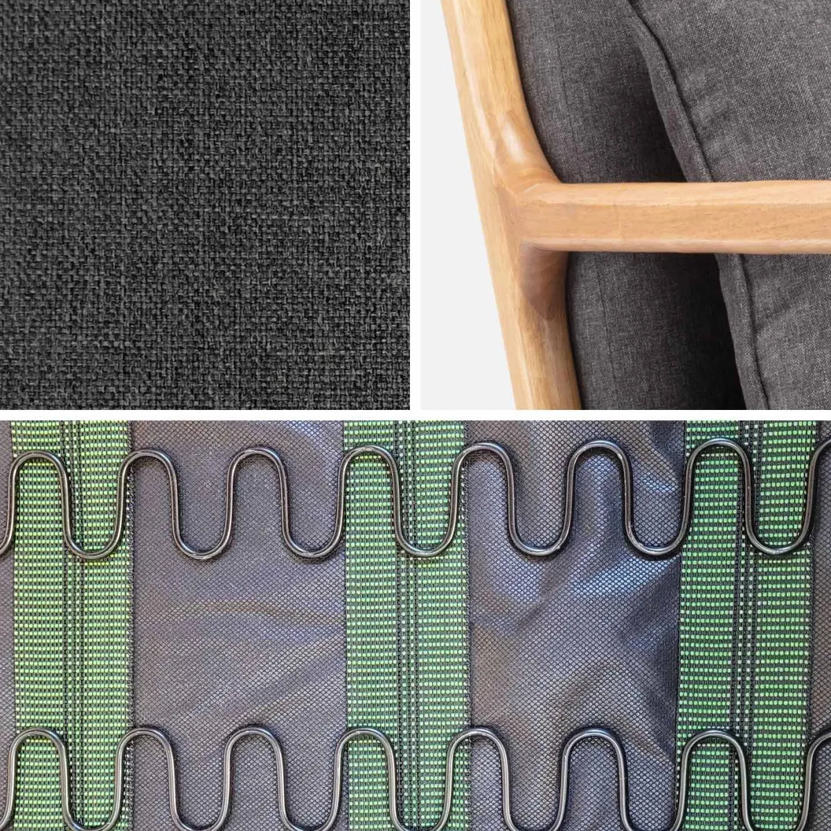 sweeek Poltrona scandinava in legno e tessuto con braccioli