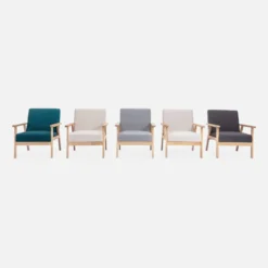 sweeek Poltrona scandinava in legno e tessuto