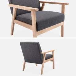 sweeek Poltrona scandinava in legno e tessuto
