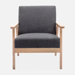 sweeek Poltrona scandinava in legno e tessuto