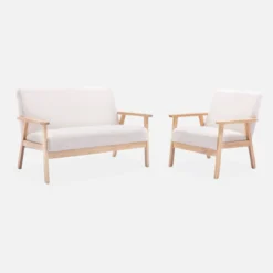 Poltrona scandinava in legno di hevea e velluto