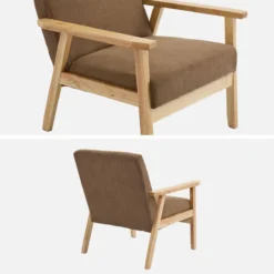 sweeek Poltrona scandinava in legno e velluto a coste