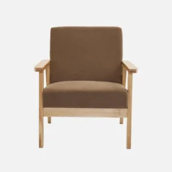 sweeek Poltrona scandinava in legno e velluto a coste