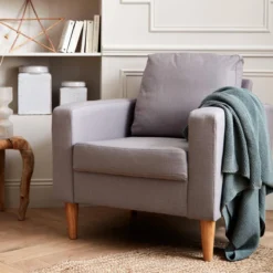 sweeek Poltrona scandinava in legno e tessuto