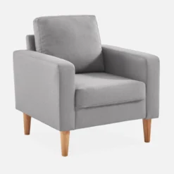 sweeek Poltrona scandinava in legno e tessuto