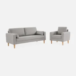 sweeek Poltrona scandinava in legno e tessuto