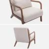 sweeek Poltrona scandinava in tessuto bouclé e legno di gomma scuro