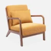 sweeek Poltrona scandinava in velluto a coste e legno di hevea