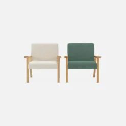 sweeek Poltrona scandinava per bambini in velluto a coste e legno di hevea