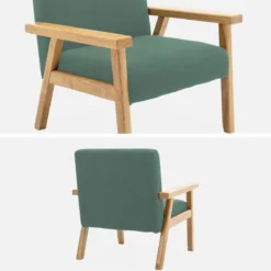 sweeek Poltrona scandinava per bambini in velluto a coste e legno di hevea