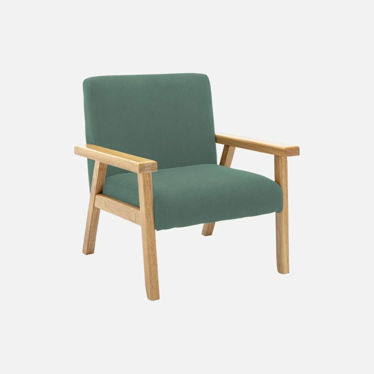 sweeek Poltrona scandinava per bambini in velluto a coste e legno di hevea