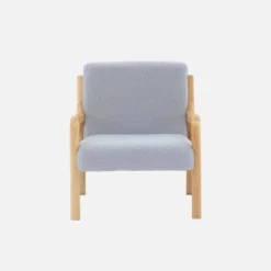 sweeek Poltrona scandinava per bambini in tessuto bouclé e legno