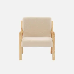 Poltrona scandinava per bambini in tessuto bouclé e legno