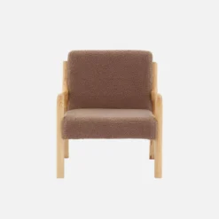 Poltrona scandinava per bambini in tessuto bouclé e legno