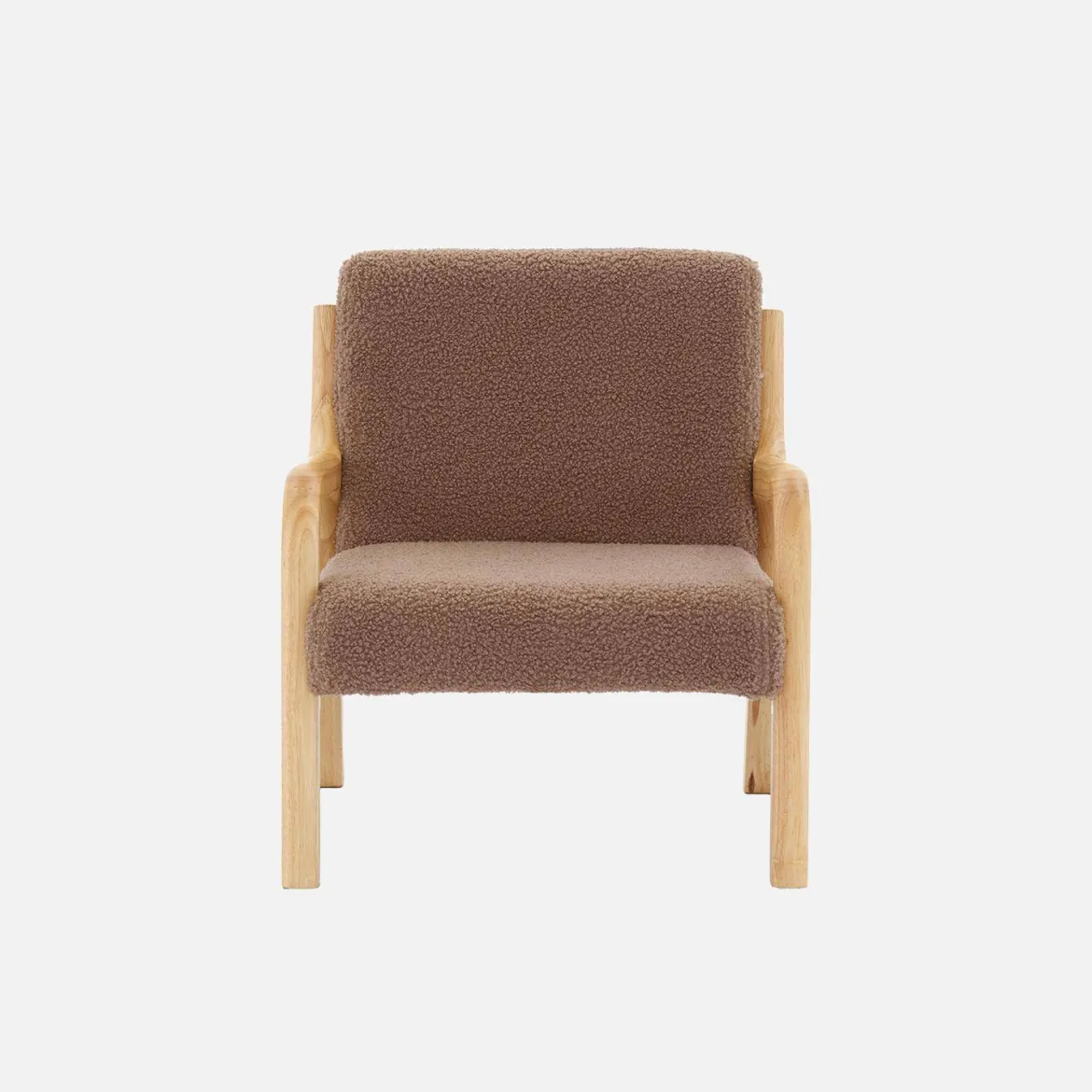 Poltrona scandinava per bambini in tessuto bouclé e legno