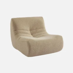sweeek Poltrona senza braccioli in tessuto effetto alpaca