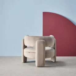 Poltrona tripode in velluto