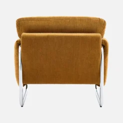 sweeek Poltrona vintage in velluto a coste con struttura cromata