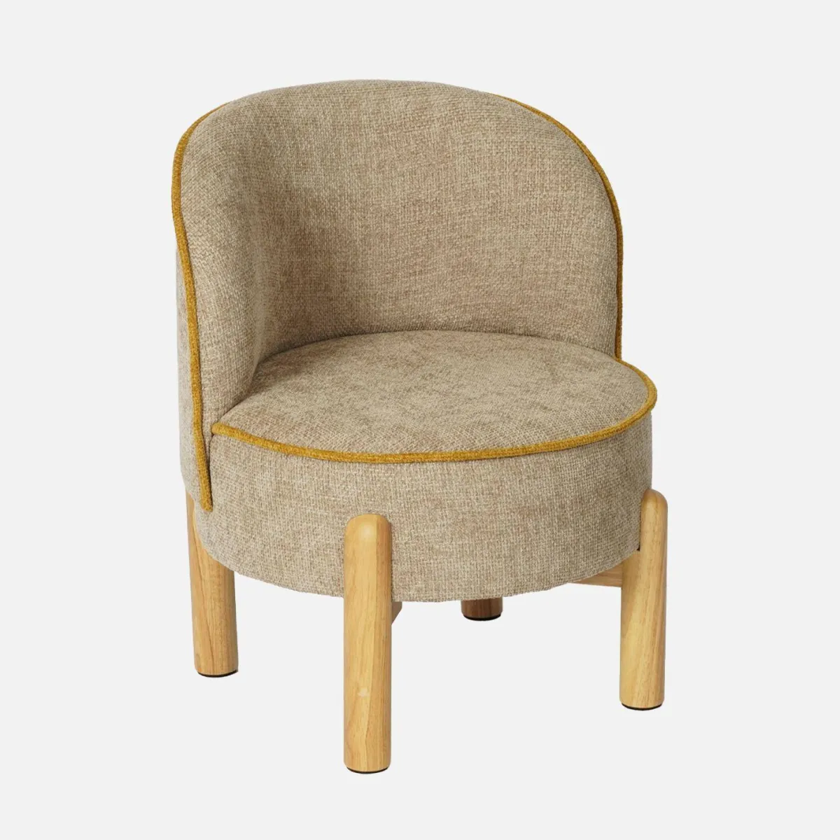 sweeek Poltrona vintage per bambini in tessuto ciniglia e legno di hevea