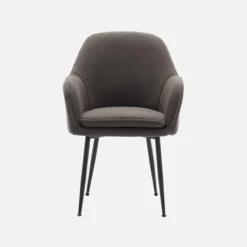 sweeek Poltrone in velluto a coste con gambe in metallo nero opaco, set di 4