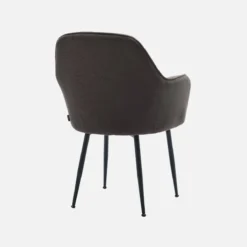 sweeek Poltrone in velluto a coste con gambe in metallo nero opaco, set di 4