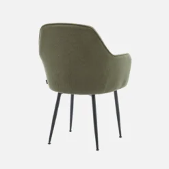 Poltrone in velluto a coste con gambe in metallo nero opaco, set di 4