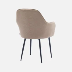 Poltrone in velluto a coste con gambe in metallo nero opaco, set di 4