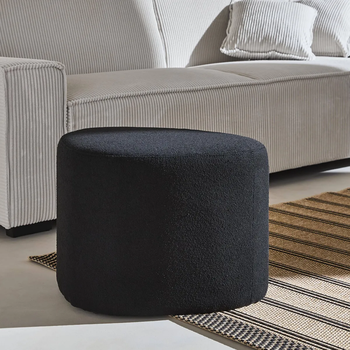 sweeek Pouf a forma di ciottolo in tessuto