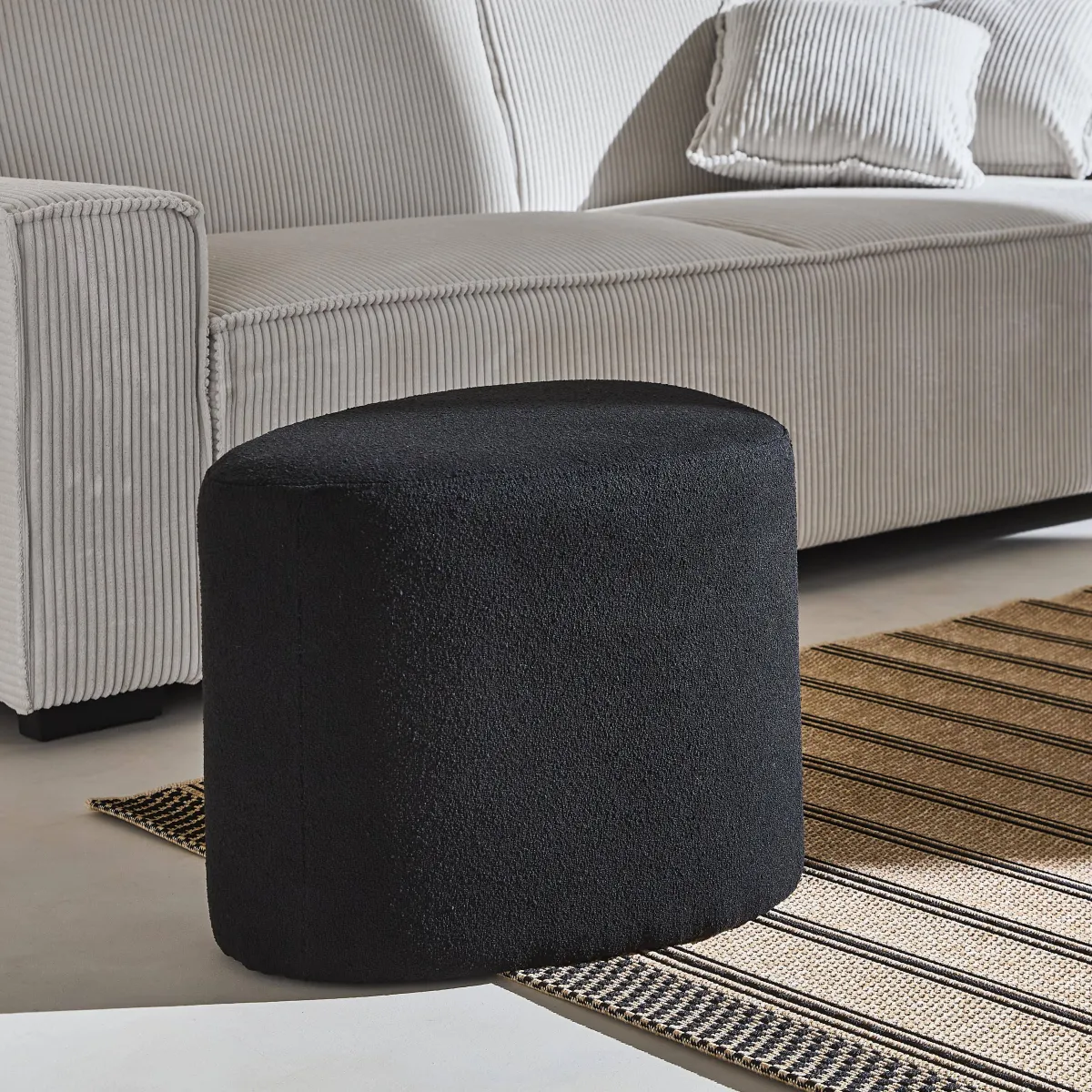 sweeek Pouf a forma di ciottolo in tessuto
