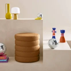 sweeek Pouf contenitore in bouclé