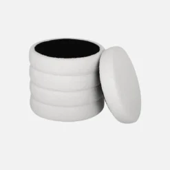 Pouf contenitore in bouclé