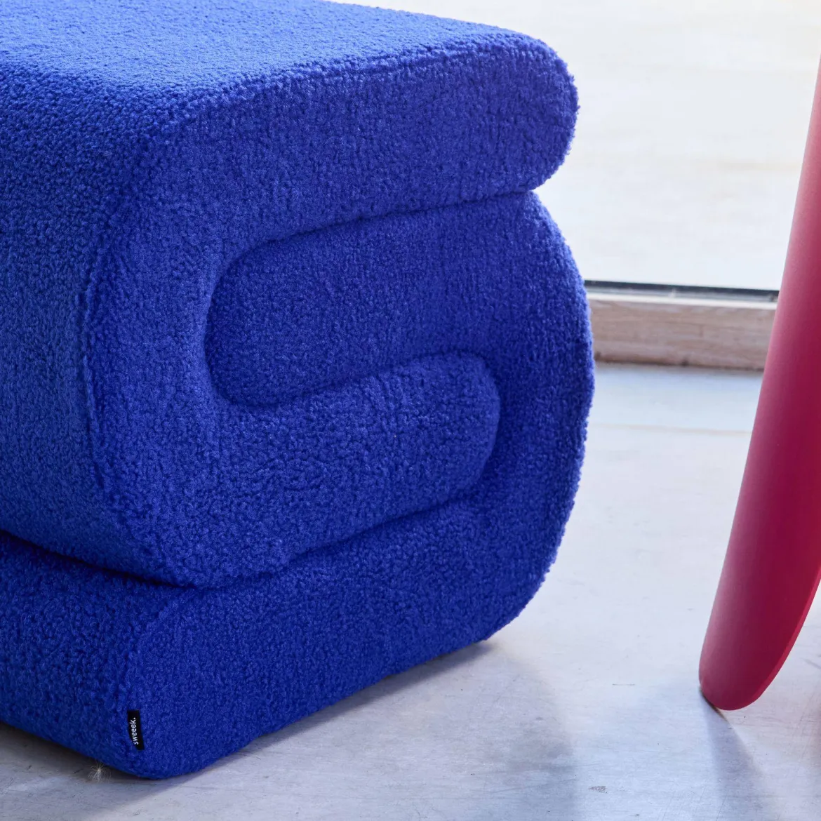 Pouf in bouclé