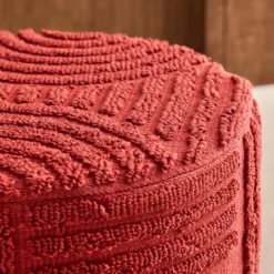 sweeek Pouf rotondo in bouclé testurizzato