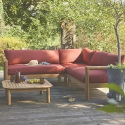 sweeek Salotto da giardino ad angolo in legno di acacia, 5 posti