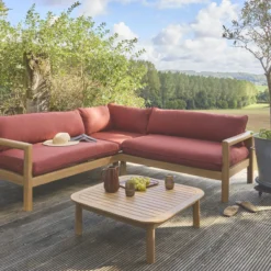 sweeek Salotto da giardino ad angolo in legno di acacia, 5 posti