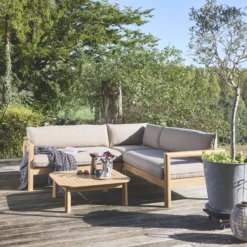 sweeek Salotto da giardino ad angolo in legno di acacia, 5 posti