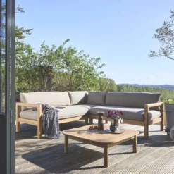 sweeek Salotto da giardino ad angolo in legno di acacia, 5 posti