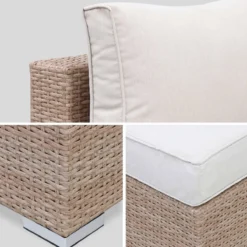 sweeek Salotto da giardino angolare in resina intrecciata, 8-10 posti