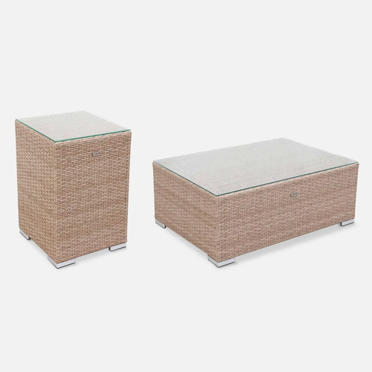 sweeek Salotto da giardino angolare in resina intrecciata, 8-10 posti