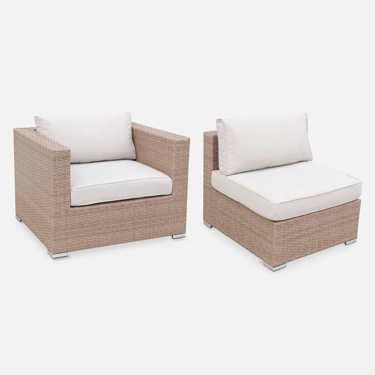 sweeek Salotto da giardino angolare in resina intrecciata, 8-10 posti