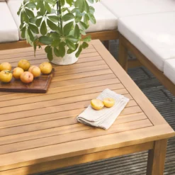 sweeek Salotto da giardino angolare in acacia, 5 posti