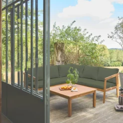 sweeek Salotto da giardino angolare in acacia, 5 posti