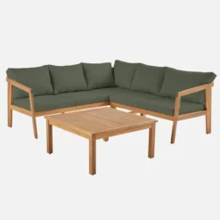 sweeek Salotto da giardino angolare in acacia, 5 posti